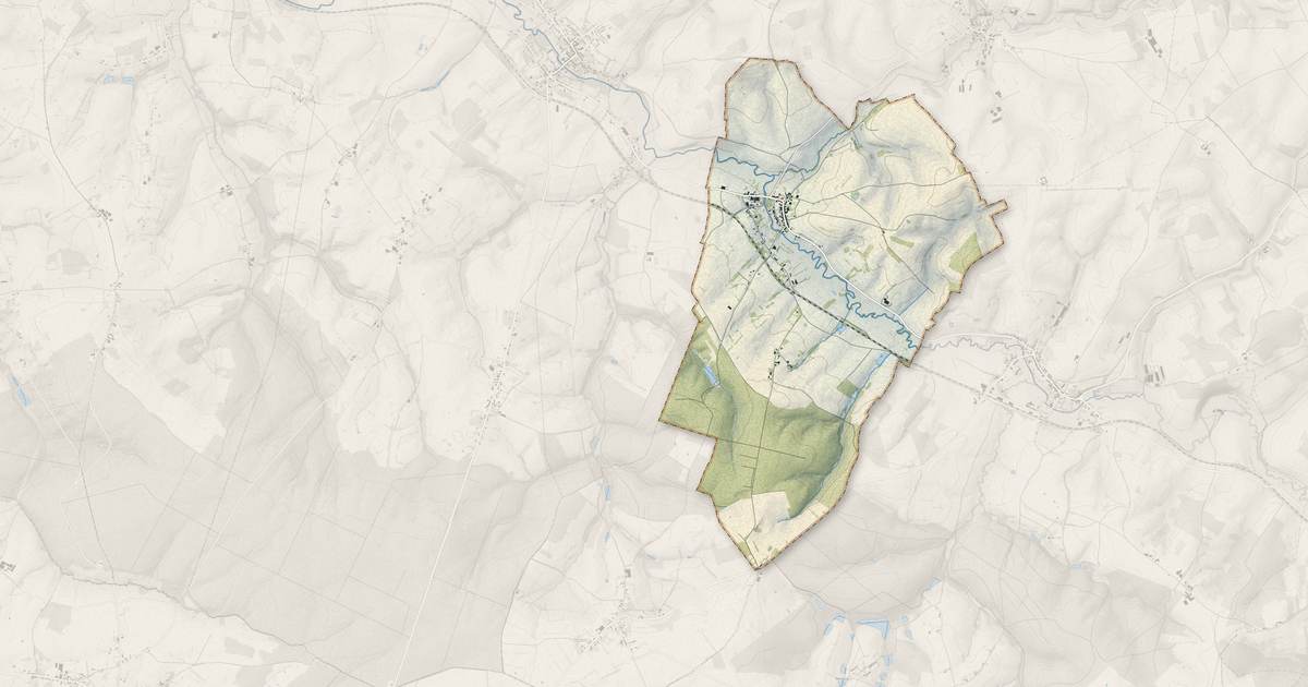 Portrait cartographique de Hannappes : relief, eau, forêts, bâti et voies, calculés à partir des données de l'IGN