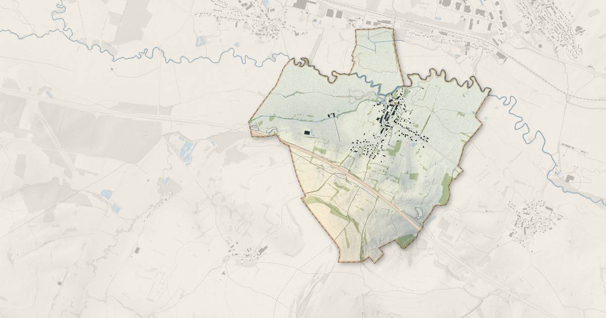 Portrait cartographique de Haudrecy : relief, eau, forêts, bâti et voies, calculés à partir des données de l'IGN
