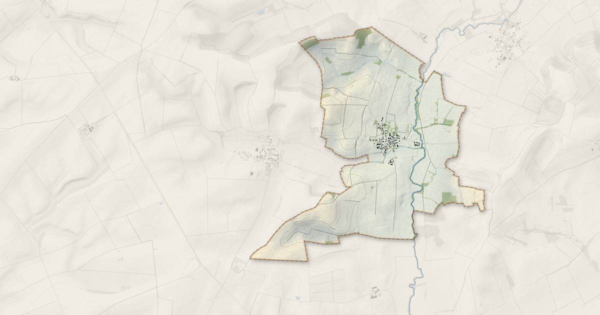 Portrait cartographique de Hauteville : relief, eau, forêts, bâti et voies, calculés à partir des données de l'IGN