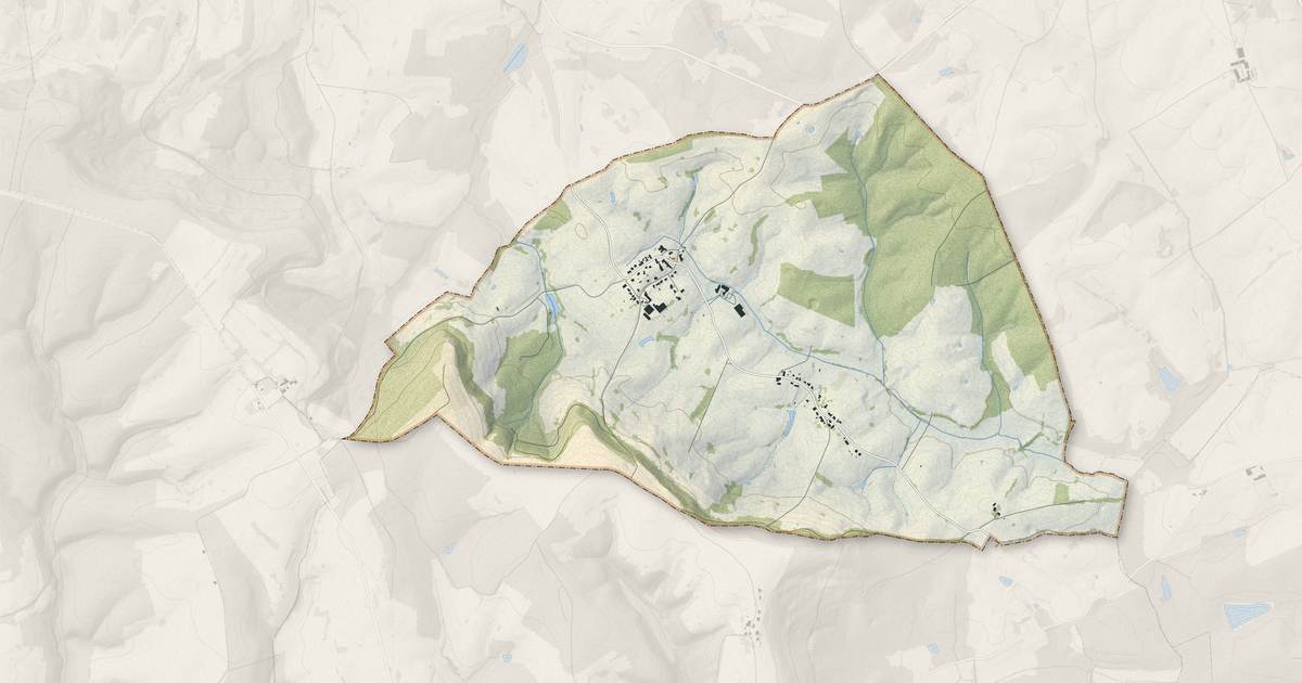 Portrait cartographique de La Horgne : relief, eau, forêts, bâti et voies, calculés à partir des données de l'IGN