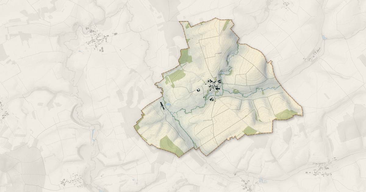Portrait cartographique de Imécourt : relief, eau, forêts, bâti et voies, calculés à partir des données de l'IGN
