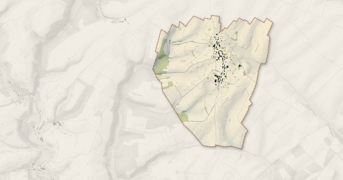 Portrait cartographique de Jonval : relief, eau, forêts, bâti et voies, calculés à partir des données de l'IGN