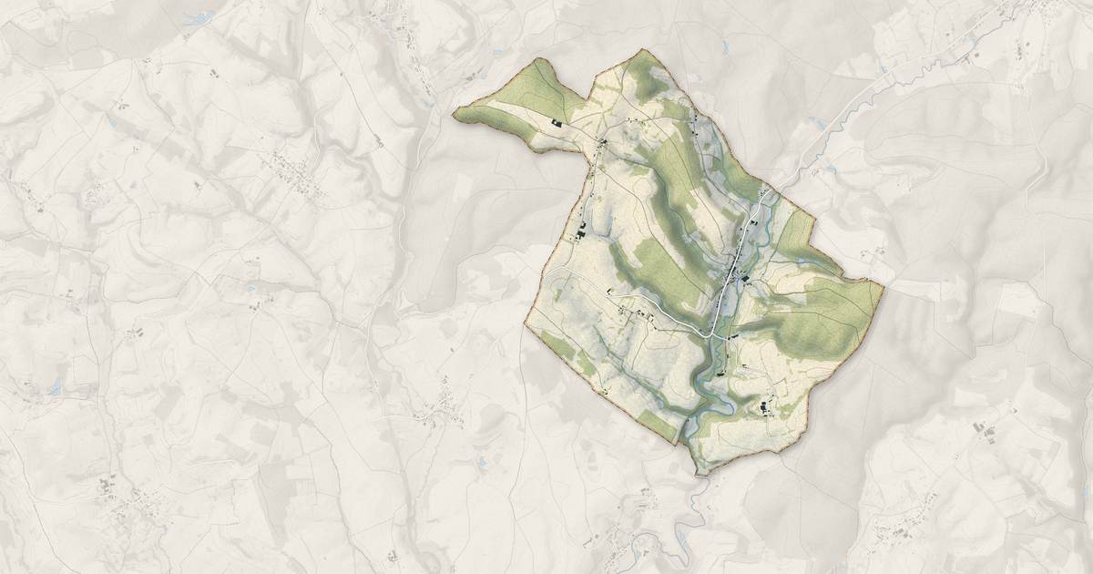 Portrait cartographique de Lalobbe : relief, eau, forêts, bâti et voies, calculés à partir des données de l'IGN