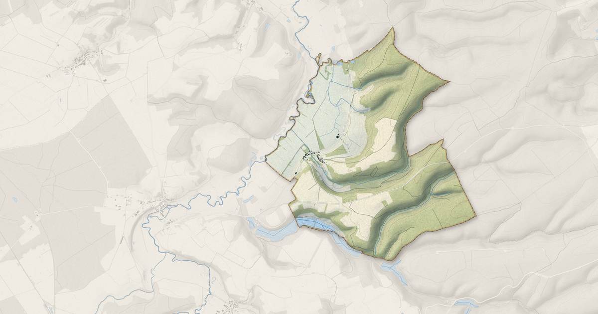Portrait cartographique de Lançon : relief, eau, forêts, bâti et voies, calculés à partir des données de l'IGN