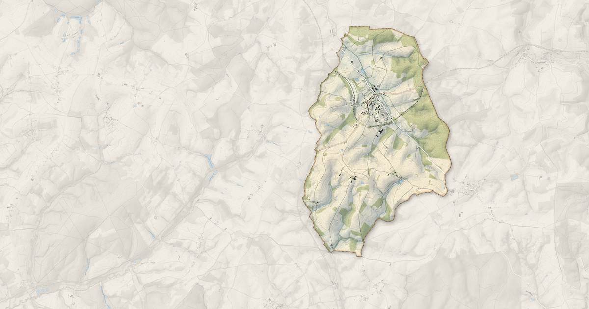 Portrait cartographique de Liart : relief, eau, forêts, bâti et voies, calculés à partir des données de l'IGN