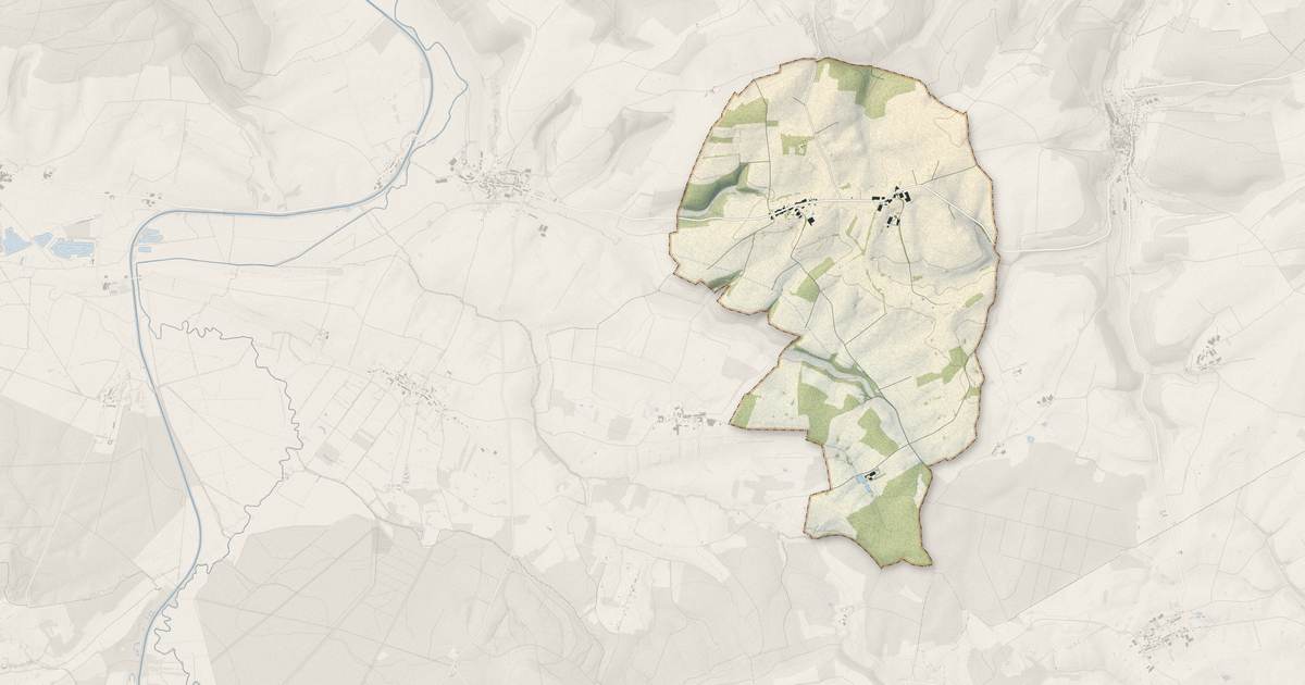 Portrait cartographique de Maisoncelle-et-Villers : relief, eau, forêts, bâti et voies, calculés à partir des données de l'IGN
