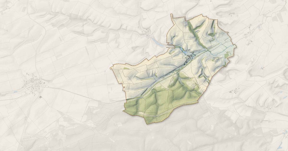 Portrait cartographique de Manre : relief, eau, forêts, bâti et voies, calculés à partir des données de l'IGN