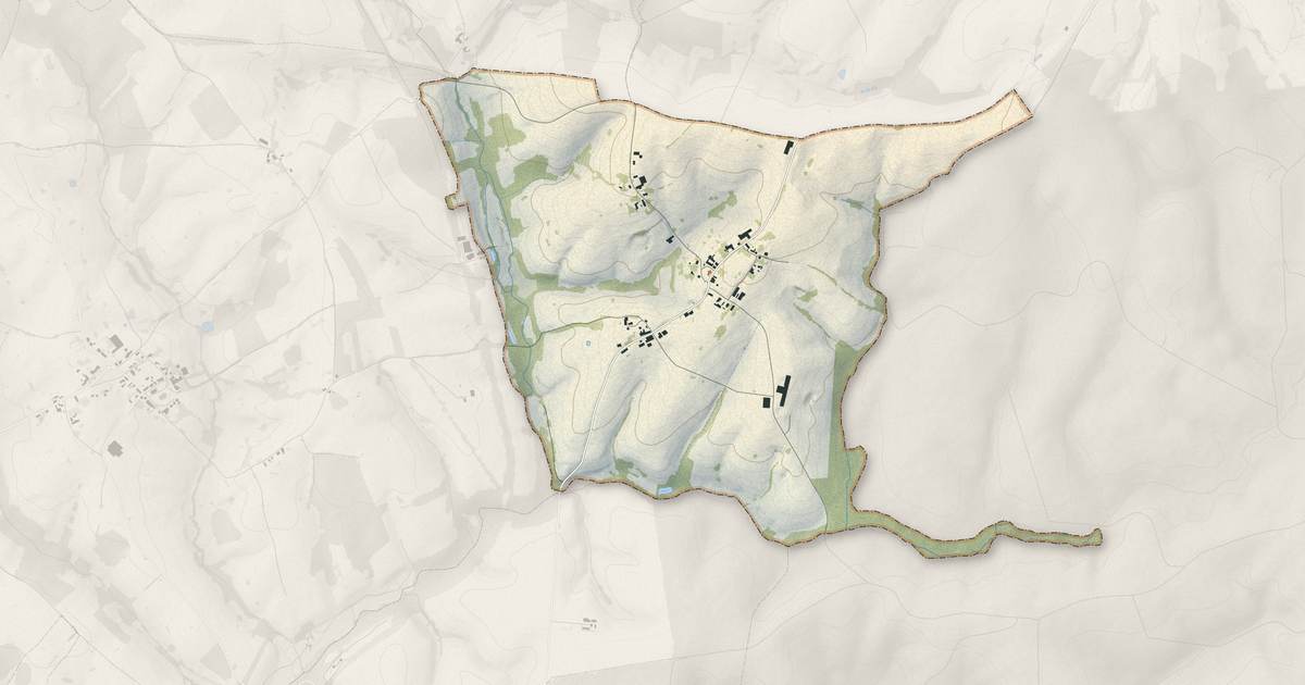 Portrait cartographique de Maranwez : relief, eau, forêts, bâti et voies, calculés à partir des données de l'IGN