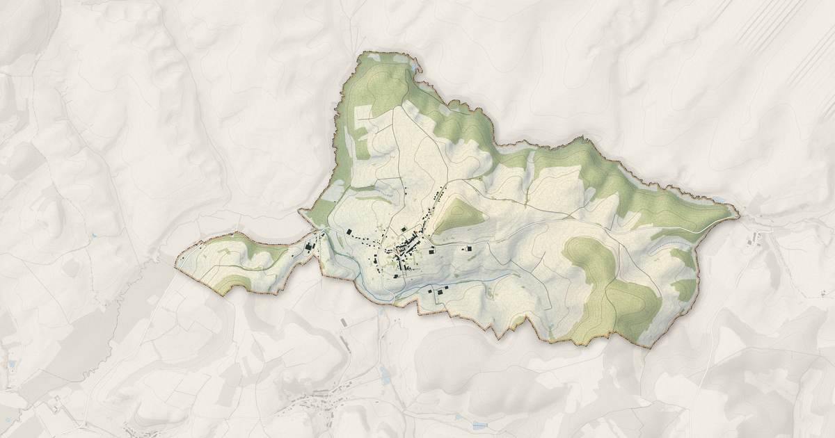 Portrait cartographique de Margny : relief, eau, forêts, bâti et voies, calculés à partir des données de l'IGN