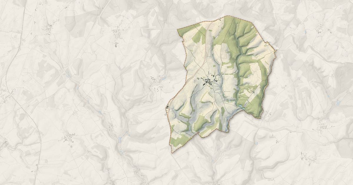 Portrait cartographique de Mazerny : relief, eau, forêts, bâti et voies, calculés à partir des données de l'IGN