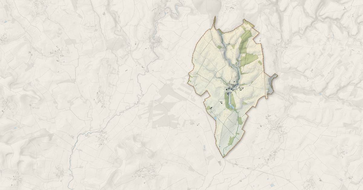 Portrait cartographique de Mesmont : relief, eau, forêts, bâti et voies, calculés à partir des données de l'IGN