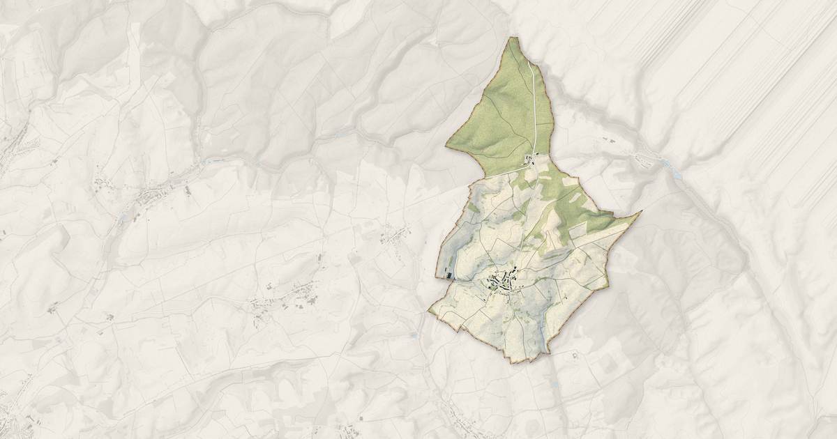 Portrait cartographique de Mogues : relief, eau, forêts, bâti et voies, calculés à partir des données de l'IGN