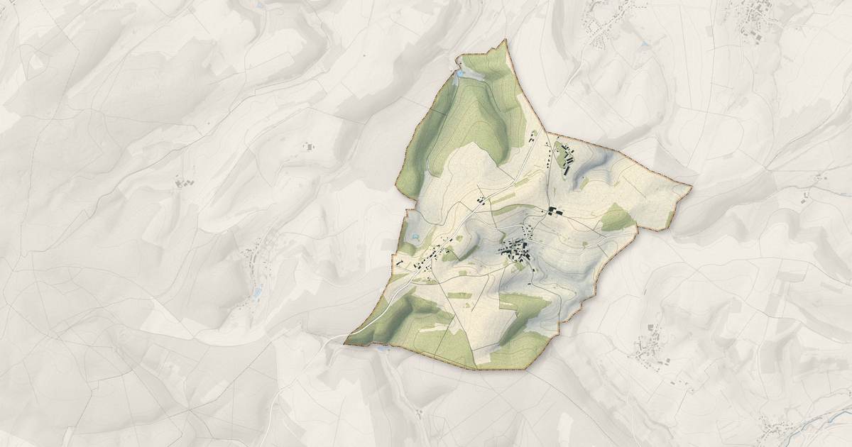 Portrait cartographique de Mondigny : relief, eau, forêts, bâti et voies, calculés à partir des données de l'IGN