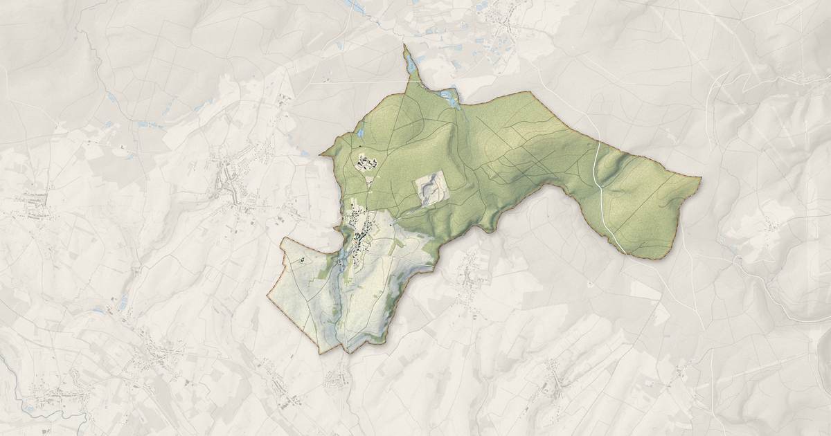 Portrait cartographique de Montcornet : relief, eau, forêts, bâti et voies, calculés à partir des données de l'IGN