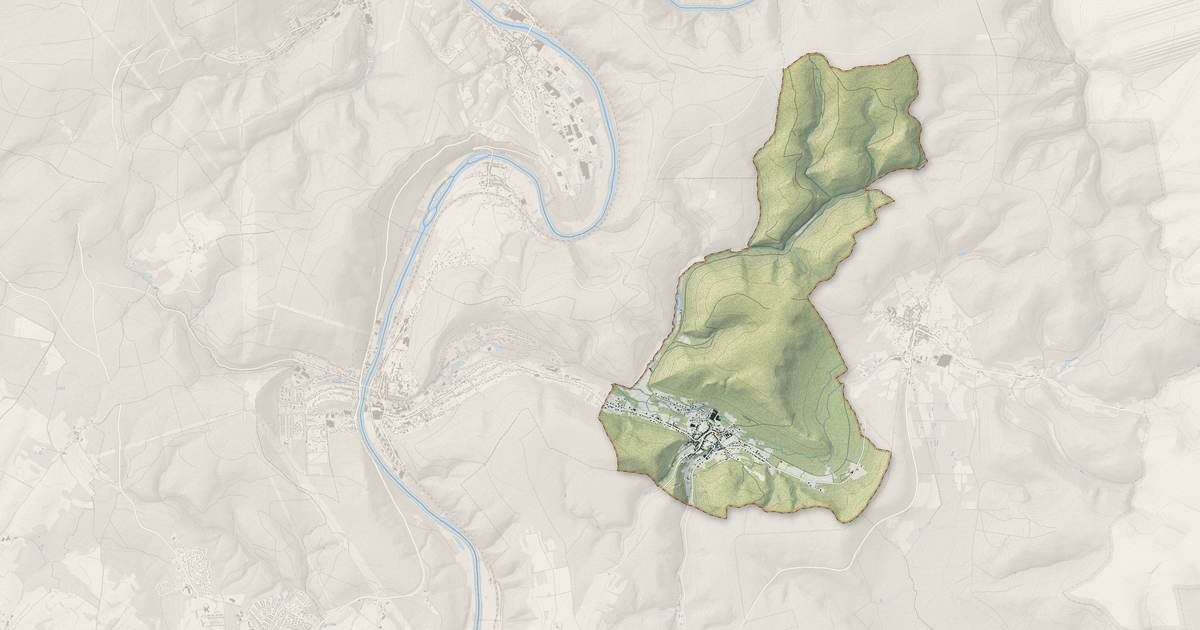 Portrait cartographique de Neufmanil : relief, eau, forêts, bâti et voies, calculés à partir des données de l'IGN