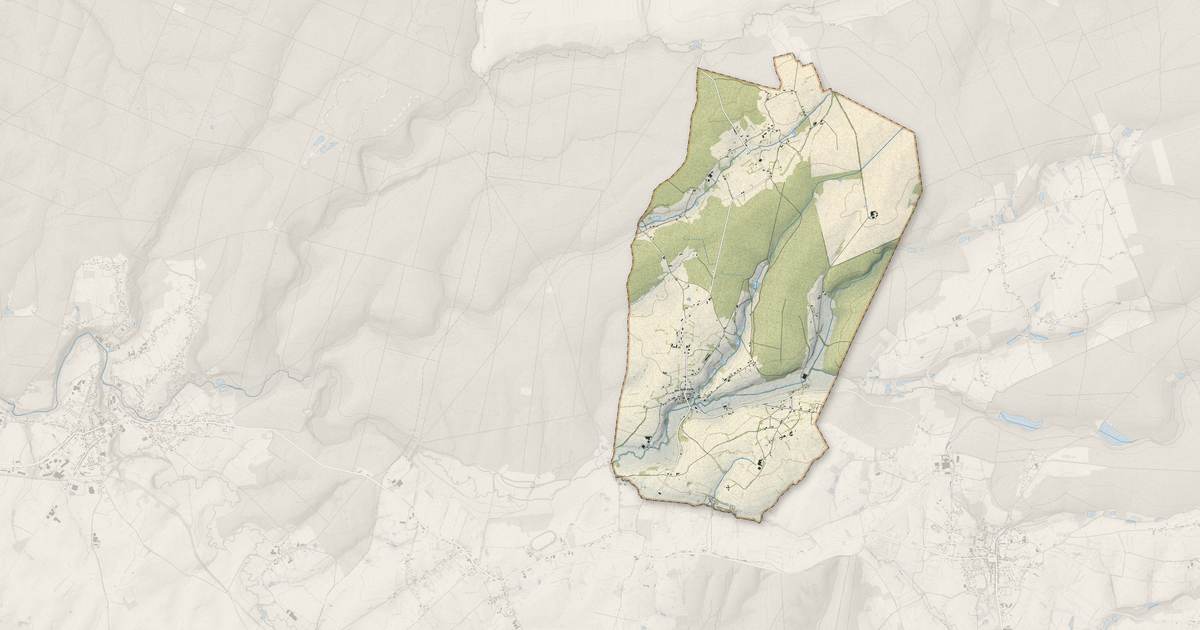Portrait cartographique de La Neuville-aux-Joûtes : relief, eau, forêts, bâti et voies, calculés à partir des données de l'IGN