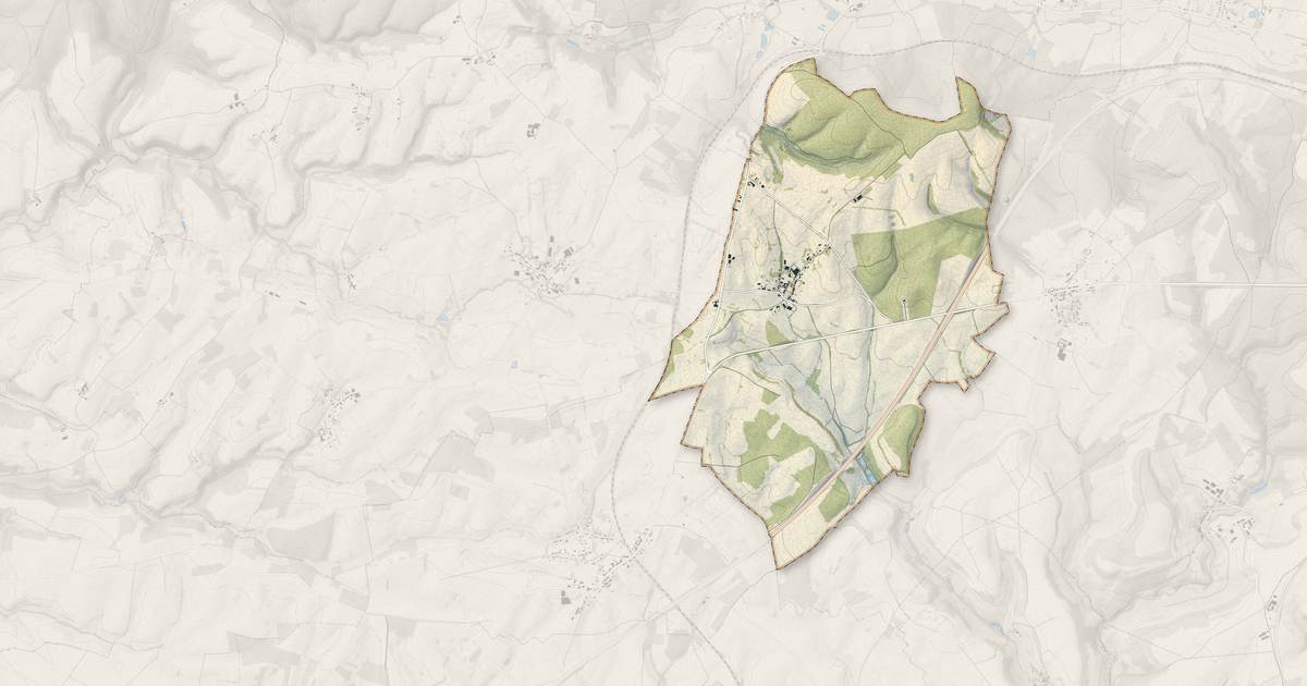 Portrait cartographique de Neuvizy : relief, eau, forêts, bâti et voies, calculés à partir des données de l'IGN
