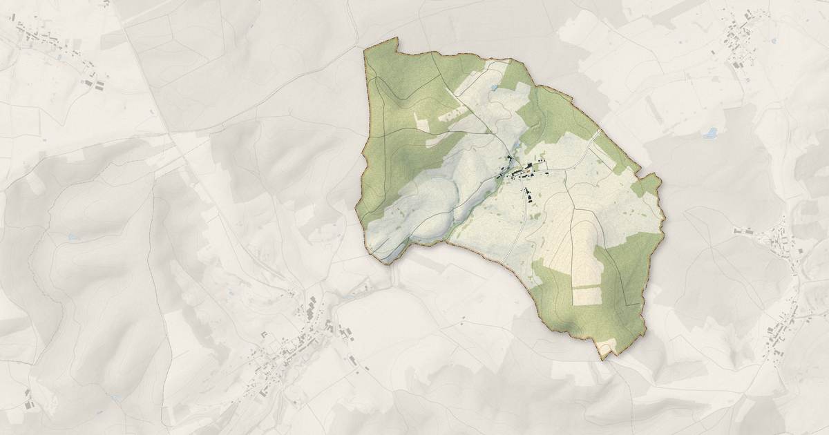 Portrait cartographique de Noirval : relief, eau, forêts, bâti et voies, calculés à partir des données de l'IGN