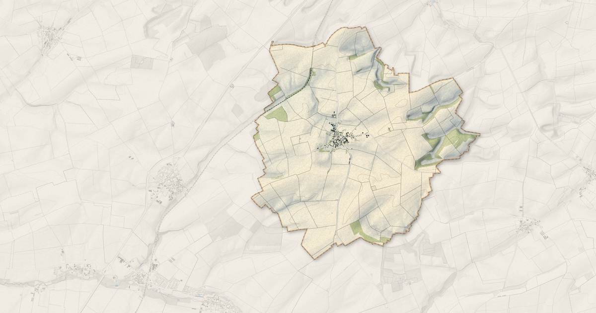 Portrait cartographique de Perthes : relief, eau, forêts, bâti et voies, calculés à partir des données de l'IGN