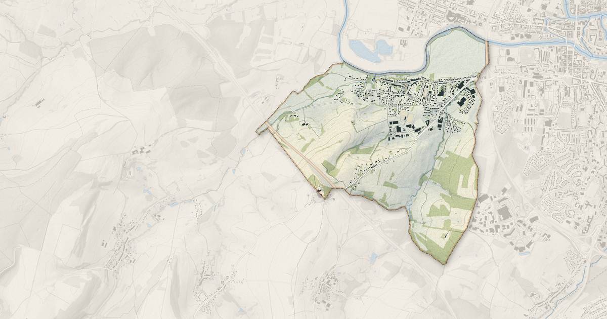 Portrait cartographique de Prix-lès-Mézières : relief, eau, forêts, bâti et voies, calculés à partir des données de l'IGN