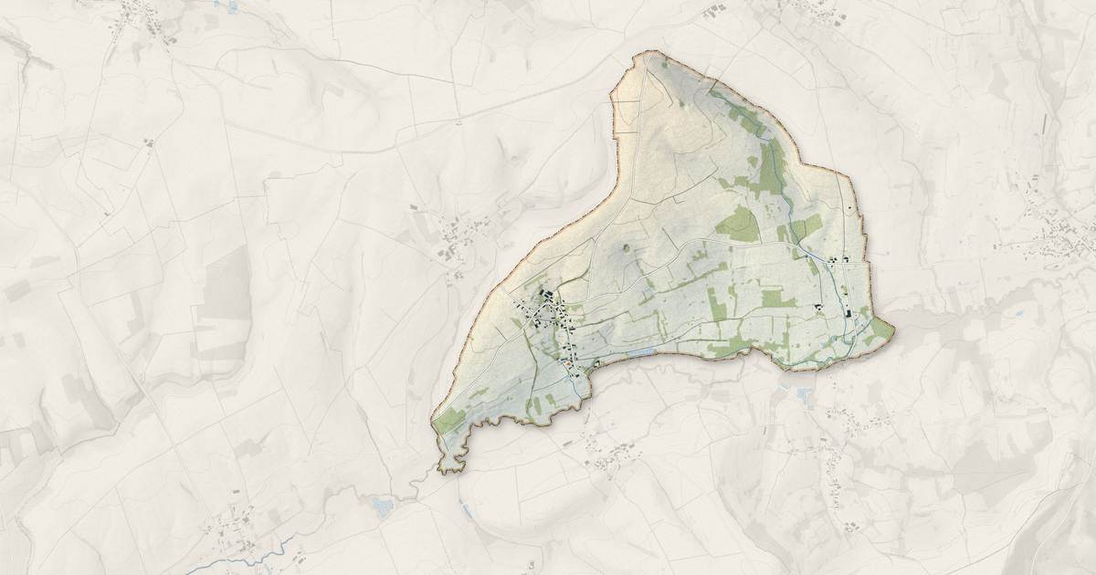 Portrait cartographique de Rubigny : relief, eau, forêts, bâti et voies, calculés à partir des données de l'IGN