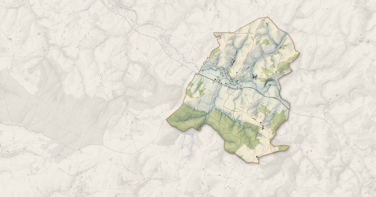 Portrait cartographique de Rumigny : relief, eau, forêts, bâti et voies, calculés à partir des données de l'IGN