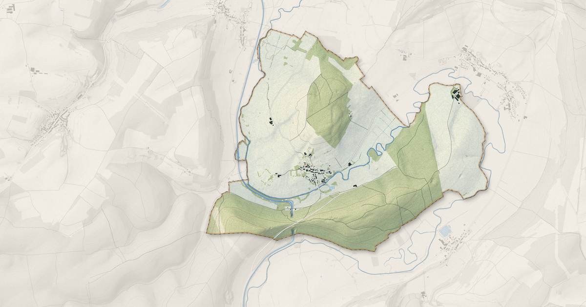 Portrait cartographique de Saint-Aignan : relief, eau, forêts, bâti et voies, calculés à partir des données de l'IGN