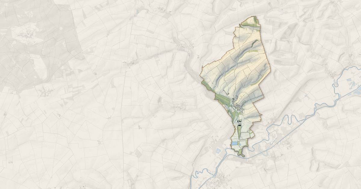 Portrait cartographique de Saint-Germainmont : relief, eau, forêts, bâti et voies, calculés à partir des données de l'IGN