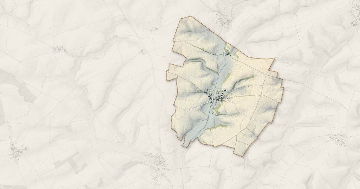 Portrait cartographique de Saint-Quentin-le-Petit : relief, eau, forêts, bâti et voies, calculés à partir des données de l'IGN