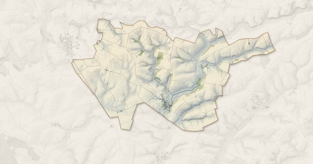 Portrait cartographique de Sévigny-Waleppe : relief, eau, forêts, bâti et voies, calculés à partir des données de l'IGN