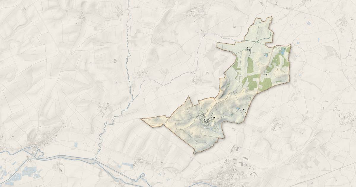 Portrait cartographique de Sorbon : relief, eau, forêts, bâti et voies, calculés à partir des données de l'IGN