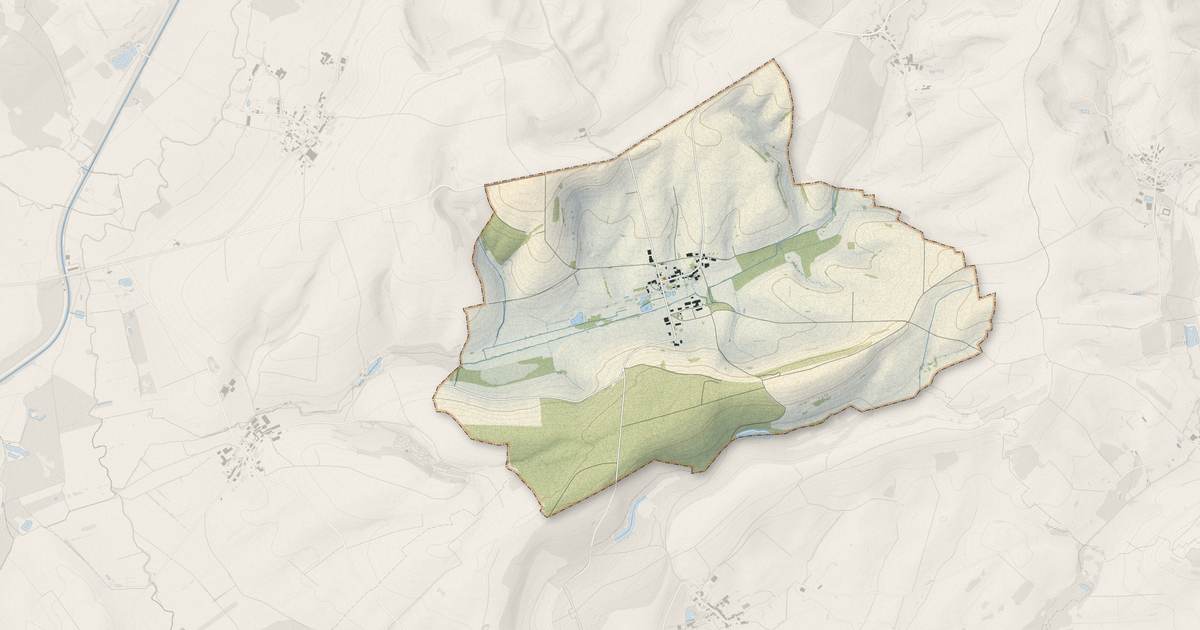 Portrait cartographique de Sy : relief, eau, forêts, bâti et voies, calculés à partir des données de l'IGN