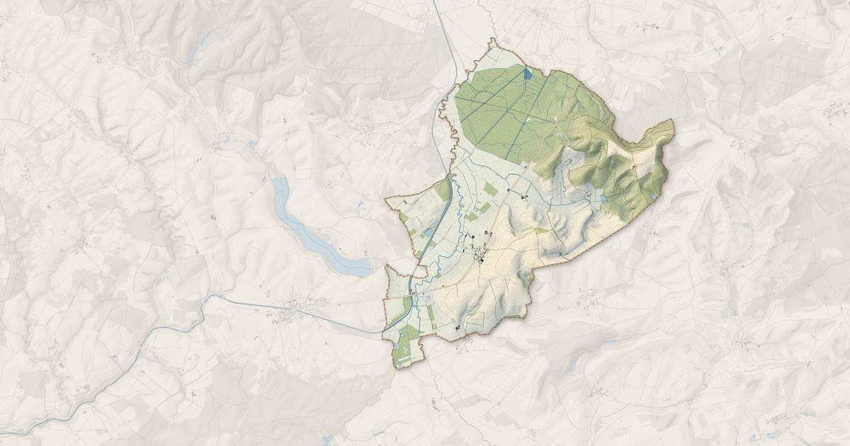Portrait cartographique de Tannay-le-Mont-Dieu : relief, eau, forêts, bâti et voies, calculés à partir des données de l'IGN
