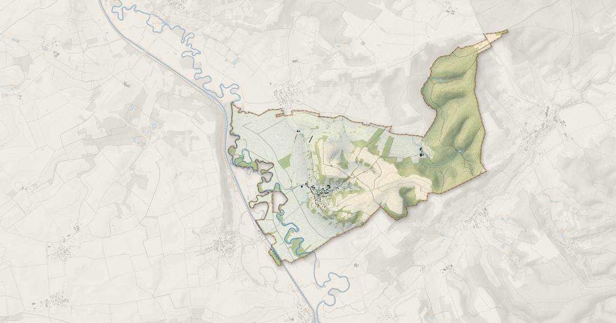 Portrait cartographique de Vandy : relief, eau, forêts, bâti et voies, calculés à partir des données de l'IGN