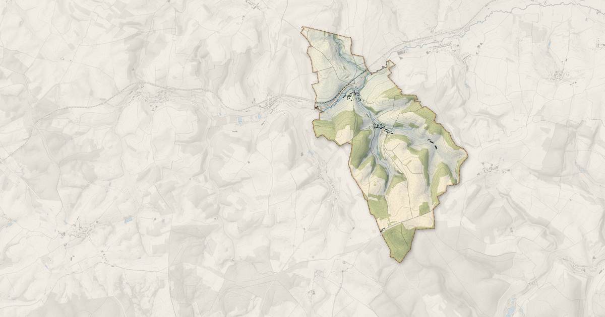 Portrait cartographique de Vaux-Villaine : relief, eau, forêts, bâti et voies, calculés à partir des données de l'IGN