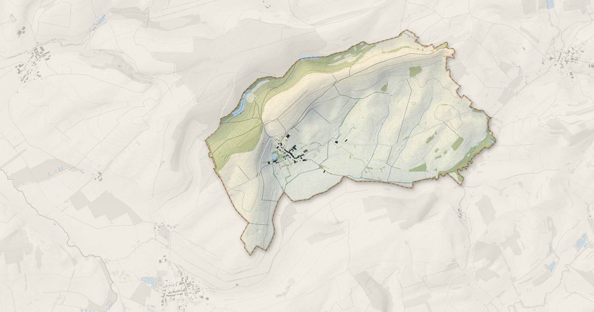 Portrait cartographique de Verrières : relief, eau, forêts, bâti et voies, calculés à partir des données de l'IGN
