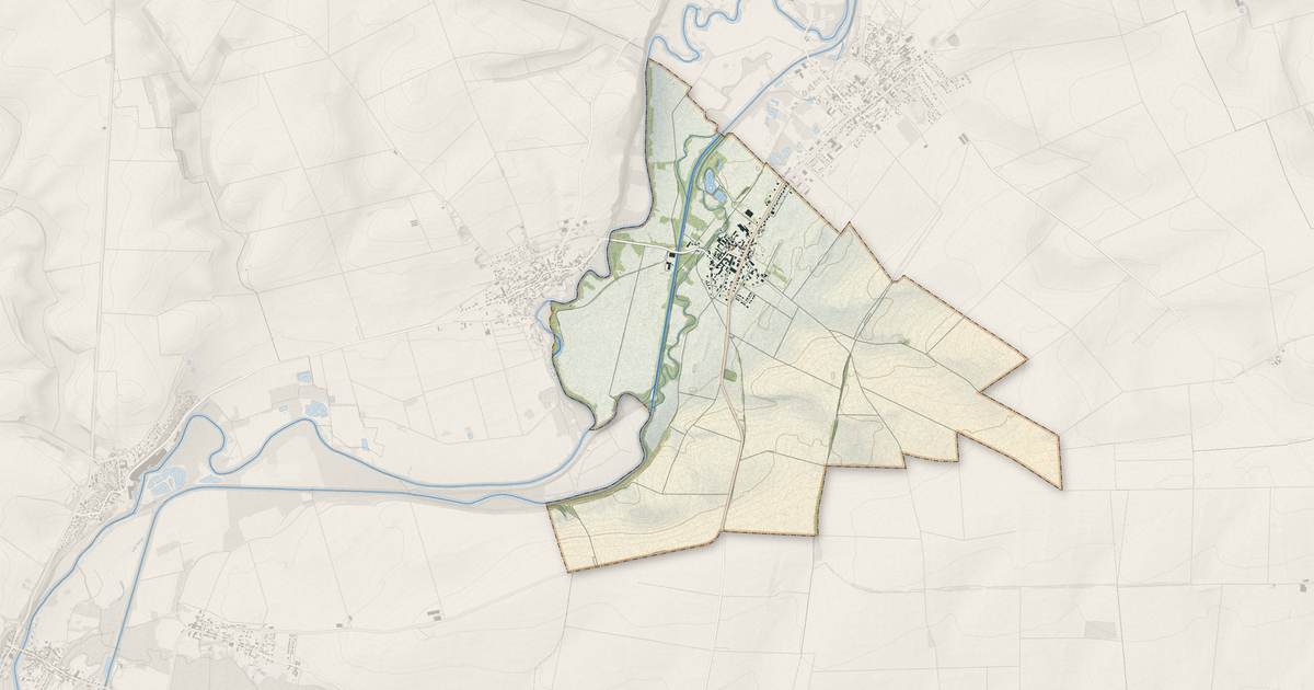 Portrait cartographique de Vieux-lès-Asfeld : relief, eau, forêts, bâti et voies, calculés à partir des données de l'IGN