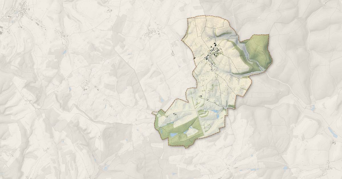 Portrait cartographique de Villers-le-Tilleul : relief, eau, forêts, bâti et voies, calculés à partir des données de l'IGN