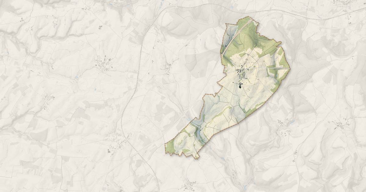Portrait cartographique de Villers-le-Tourneur : relief, eau, forêts, bâti et voies, calculés à partir des données de l'IGN