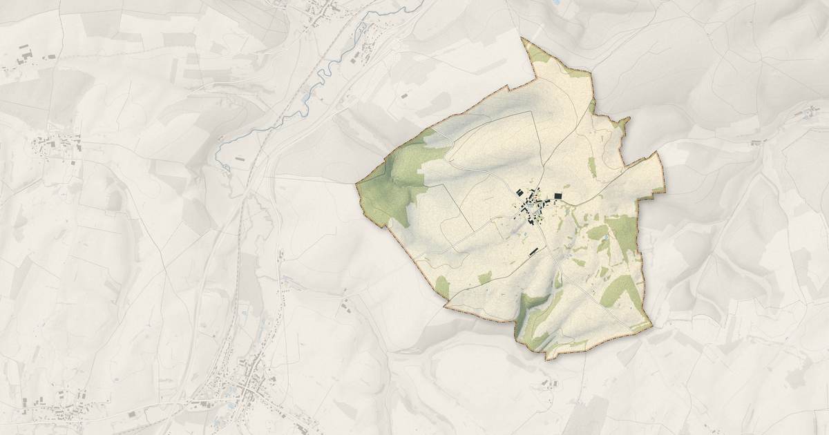 Portrait cartographique de Villers-sur-le-Mont : relief, eau, forêts, bâti et voies, calculés à partir des données de l'IGN