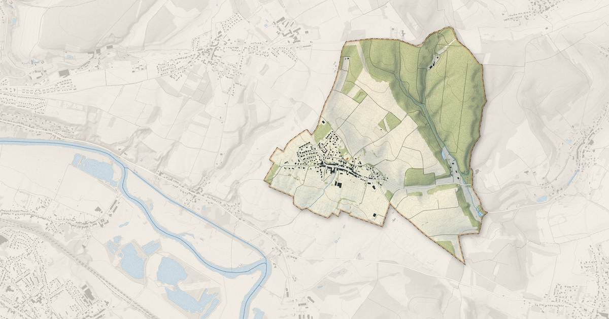 Portrait cartographique de Ville-sur-Lumes : relief, eau, forêts, bâti et voies, calculés à partir des données de l'IGN