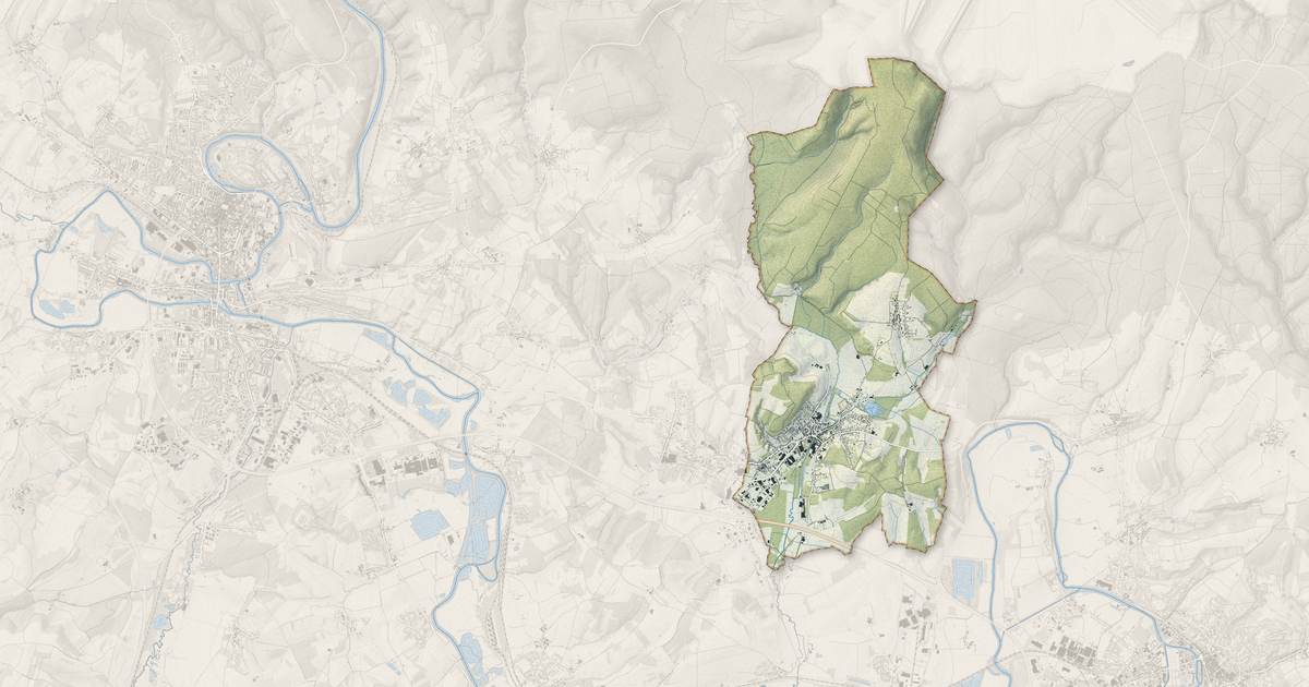 Portrait cartographique de Vrigne aux Bois : relief, eau, forêts, bâti et voies, calculés à partir des données de l'IGN