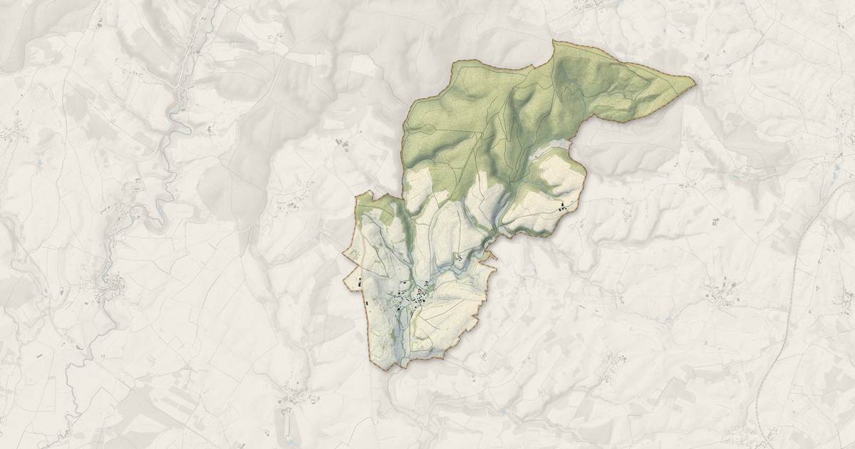 Portrait cartographique de Wagnon : relief, eau, forêts, bâti et voies, calculés à partir des données de l'IGN