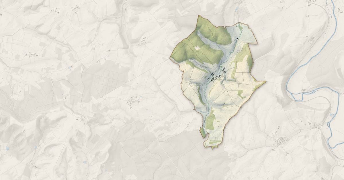 Portrait cartographique de Yoncq : relief, eau, forêts, bâti et voies, calculés à partir des données de l'IGN