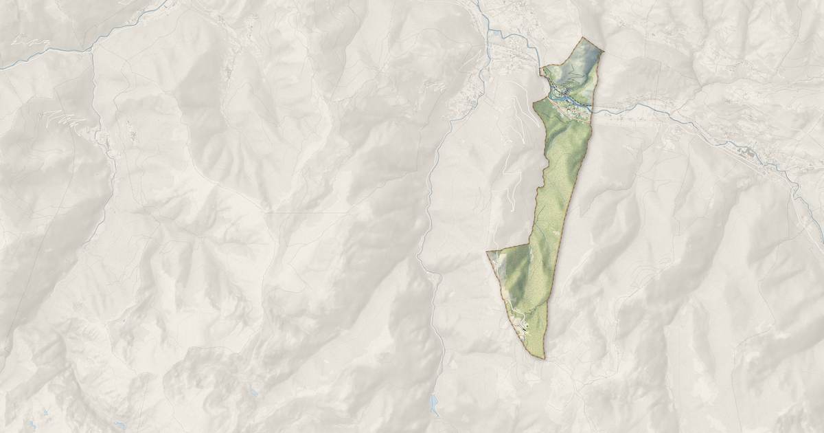 Portrait cartographique de Albiès : relief, eau, forêts, bâti et voies, calculés à partir des données de l'IGN