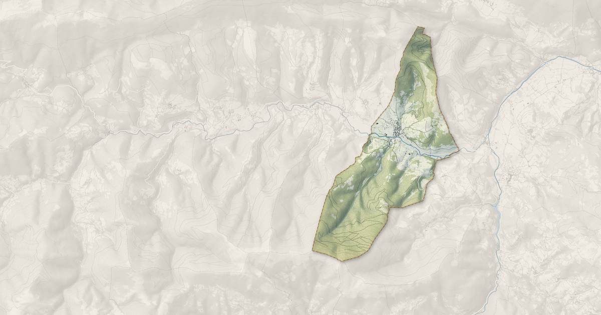 Portrait cartographique de Argein : relief, eau, forêts, bâti et voies, calculés à partir des données de l'IGN