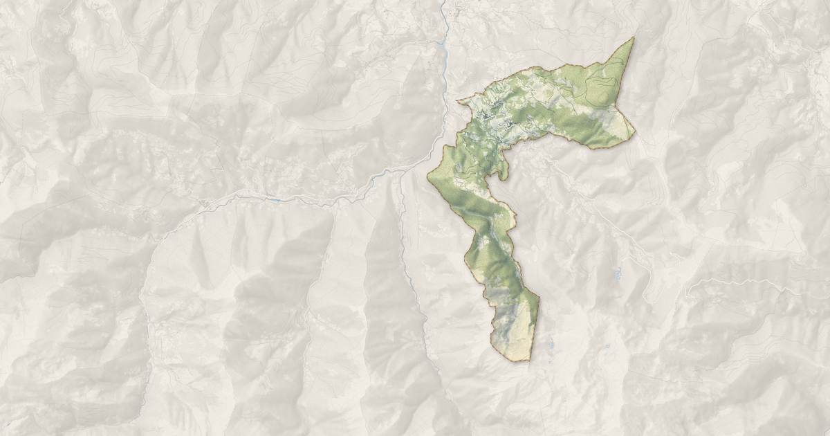 Portrait cartographique de Arrien-en-Bethmale : relief, eau, forêts, bâti et voies, calculés à partir des données de l'IGN
