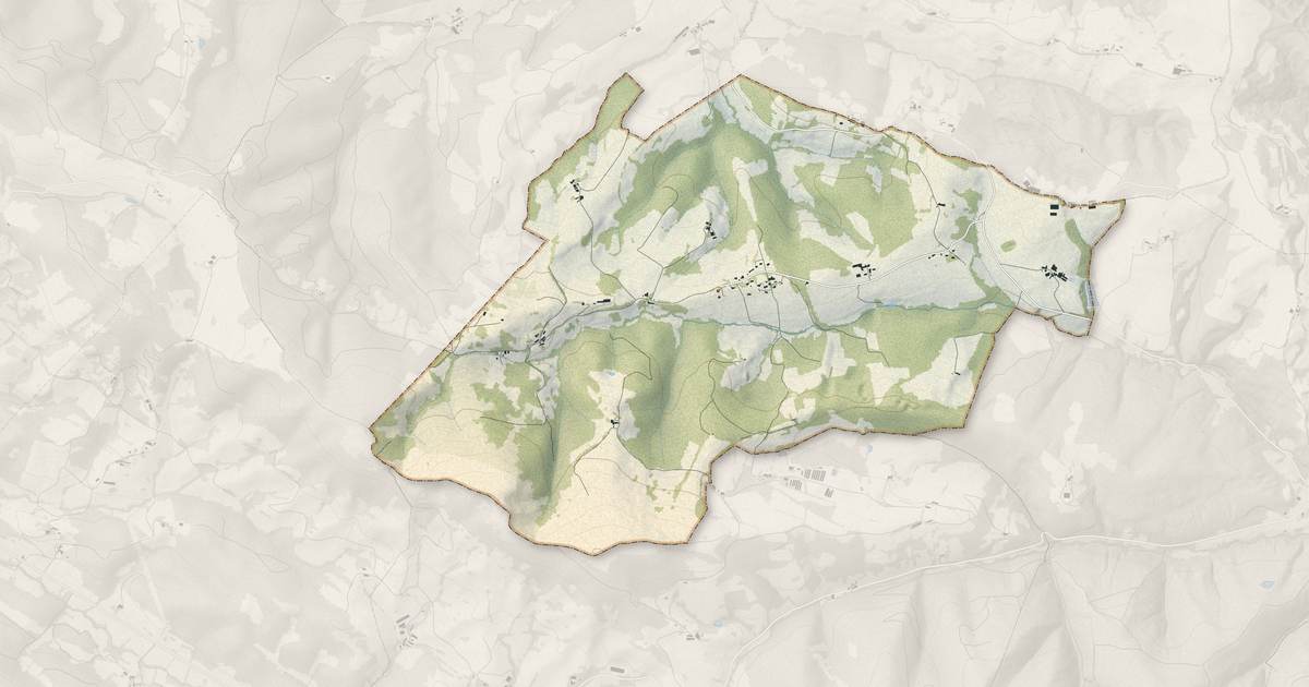 Portrait cartographique de Artix : relief, eau, forêts, bâti et voies, calculés à partir des données de l'IGN