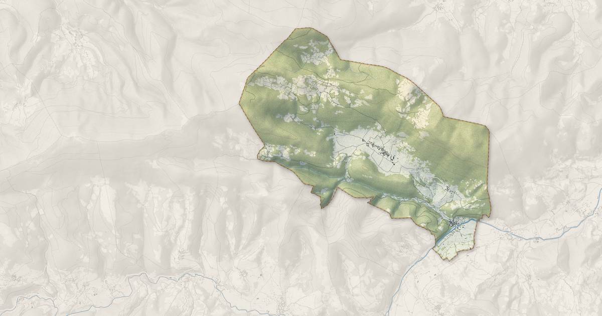 Portrait cartographique de Balaguères : relief, eau, forêts, bâti et voies, calculés à partir des données de l'IGN