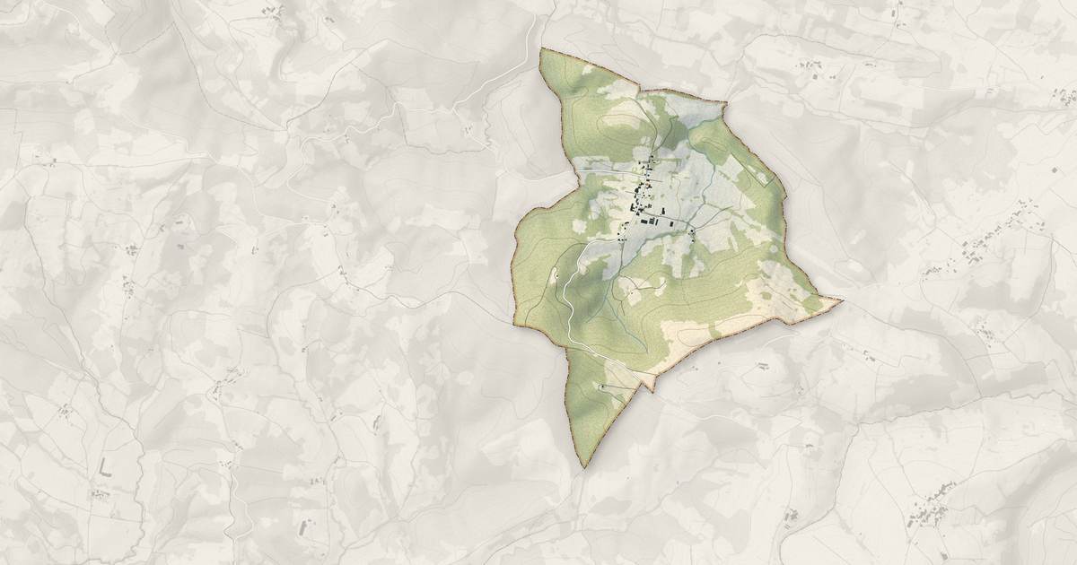 Portrait cartographique de Barjac : relief, eau, forêts, bâti et voies, calculés à partir des données de l'IGN